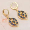 Boucles d'oreilles Collier Zircon Ensembles de Bijoux De Mode Ton Or Bleu Autrichien Santé Nickel Sans Plomb JS588A