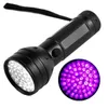 Lanternas tochas tochas lâmpada de iluminação portátil 51led UV LED roxo luz lanterna preta shell de alumínio 365-410nm