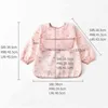 Yg Children's Waterproof Bib Long Sleeve Waterproof Cover Clothes 0-6 Year Old Infant Polyester Taff Full Body Eating Clothes 211117