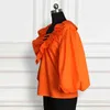 Orange Coloar Femme Top V Cou Demi Manches Lanterne Sexy Club Wear Blouses Plus La Taille Blusas Mujer De Moda Verano 210527