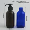 Storage Bottles & Jars 6 X 120ml Large Refillable 4oz Cobalt Blue Dark Amber Clear Glass Bottle With Black Lotion Pump Liquied Container