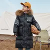 -30 Grad Kinder Wintermantel Verdicken Echtpelz Kragen Jungen Parkas Wasserdicht 2021 Neue Kinder jacke Warme Mädchen Oberbekleidung 5-12Yrs H0909