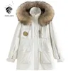 FANSILANEN Fur collar casaul hooded white down jacket Women wram autumn winter coat Female light thermal puffer parka 210607