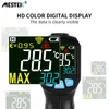 デジタル赤外線温度計レーザー温度計非接触高温計イメージャ湿度計 IR termometro カラー LCD ライトアラーム 210719