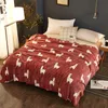 LREA coral Fleece Blanket super warm soft throw winter on Sofa Bed Plane Travel bedspreads sheets T200901