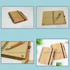 Notepads Notes & Office School Supplies Business Industrial Wood Bamboo Er Notebook Spiral Notepad With Pen 70 Sheets Recycled Lined Paper S