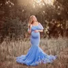 Mermaid Maternity Dresses For Photo Shoot Pregnant Women Pregnancy Dress Photography Props Sexy Off Shoulder Maternity Gown