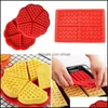 Utensilios para hornear Cocina, Comedor Bar Hogar Jardín Creativo Tipo de flor Práctico Waffle de alta calidad Sile Mod Resistente al calor Niños Diy Cake Biscuit K