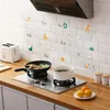 Wall Stickers 90*60cm Kitchen Waterproof Oilproof Self Adhesive Wallpaper Tile Sticker PVC Decals Murals Home Decoration