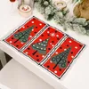 Mats pads antislip doek festival gebreide servies pad Kerst diner tafel plaats mat cup party decoratie