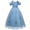 Fancy Girl Princess Dresses Beauty Belle Cosplay Costume Snow Christmas Halloween Princess Dress up Children Party Clothes 211029