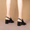 2020 sommer Frau Sandalen Peep Toe High Heels Kleid Schuhe Frauen Pumpen Schwarz Sexy Heels Party Schuhe Slip auf mujer 8175N