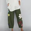 Wzory Kobiety Casual Harem Spodnie Lato Elastyczna Talia Szerokie Spodnie Noga Vintage Floral Print Spodnie Femme Luźne Pantalon Plus Siz