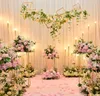 Silk Rose Artificial Flowers Ball Centerpieces Head Arrangement Decor Road Bly för Bröllop Bakgrundsbord Blomma