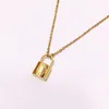 Designer Couple Collier De Mode De Luxe Serrure Pendentif Colliers 18K Titane Acier Plaqué Hommes Femmes Colliers