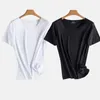 女性のTシャツアイスシルク半袖夏の白いボトムリングシャツ2022ソリッドカラー緩いカジュアル全体のマッチSH