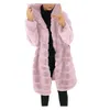 Winter Womens Solid Teddy Coat Warmer Hooded Fur Jacka Långärmad Fleece Lång Ytterkläder Lös plysch ForRure Femme Coat B20 Y0829