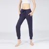 Hög midja fitness joggar yoga byxor kvinnor stretchy löpande träningsportbyxor med två sidor ficka