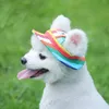 Trendy Stripe Pet Mesh Caps Cat Dog Sun Cap Respirant Top Hats Princess Hat