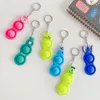 100PCS 14 Styles Push Bubble Toy Simple Dimple Key Ring Fidget Pop Toys Keychain Kids Adult Novel Squeeze Bubbles Puzzle Finger Fun Game Stress Relief