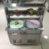 Máquina de rollo de helado frito de sartén plana cuadrada Fabricante de yogur frito de acero inoxidable comercial