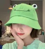 부모 - 아이 만화 개구리 양동이 모자 파나마 낚시 모자 귀여운 froggy 모자 homme femme 밥 chapeau 야외 태양 어 부 모자 gc560