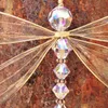 15CM 6 Inch Stained Glass Look Dragonfly Sun Catcher Cartoon Wind Chime Pendant Crystal Window Hanging Toy Exquisite Wings Bright Colorful Beads Decoration L120803