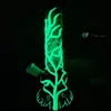 2022 25CM 10 pulgadas Premium Teal Glow in the Dark Hookah Water Pipe Bong Bongs de vidrio con 18 mm de tallo y tazón