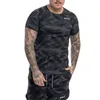 Mäns Tracksuits 2022 Sommarutveckling Camouflage T-shirt + Shorts Printing Dräkt Sport Fritid Fitness Kortärmad M-3XL