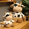 1pc 3065cm sevimli sığır peluş oyuncak doldurulmuş kawaii süt inek yumuşak hayvanlar çocuklar için bebek yastığı kızlar güzel doğum günü düğün hediyeleri 220711