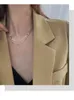 Collar de doble capa de clavícula para mujer 2021, collar de plata de ley 925 fresco y simple INS