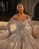 2021 아크 아소 에비스 고급스러운 반짝이 섹시한 웨딩 드레스 진주 크리스탈 Breaded Bridal Dresses 레이스 웨딩 드레스 ZJ2966
