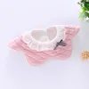 Cute Stereo Round Bib Cotton Waterproof Saliva Towel 360 ° Rotating Children's Meals Pocket