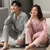 Winter Couple Pajamas Clothes 100% Cotton Bedroom Sleepwear for Women and Men Hombre Dormir Home Pijamas PJ Cotton Pyjamas Femme 210901