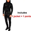 Hommes Survêtements Hommes Hommes Survêtement Mode Camouflage Survêtement Patchwork Rayé Sweat Sportswea Ensemble Militaire Mâle Treillis