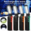 Cob portátil Spotlight Work Light LED Tochas USB Recarregável Power Bank 2 Modos Hook Case Magnetic 18650 Bateria impermeável Esen106