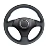 Capas de volante de couro artificial preto PU preto para Toyota RAV4 Celica Matrix MR2 supra voltz caldina Sra. Corolla J220808