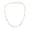 Colliers de perles de couleurs mélangées pour femmes, rétro, longues chaînes de pull asymétriques, épissage féminin européen, accessoires de bijoux à col unique, or