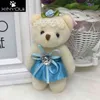 Para o presente de Natal novo 12cm 10 pçs / lote pp algodão garoto brinquedos boneca de pelúcia mini pequeno urso de pelúcia buquês de flores urso para casamento y211119