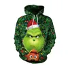Halloween green hair monster Grinch 3D sweater digital print Hoodie Cosplay animation Costume