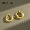 SHANICE Ins S925 Sterling Silver Stud Thick Tube Round Circle Hiphop Rock Chunky Small Earrings For Women