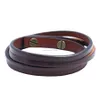 Leder Multilayer Wickelarmband Armreif für Damen Herren Schwarz Braun Retro Einfache Armbänder Armreif Manschette Modeschmuck Will and Sandy Geschenk