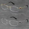 Metal Classic Leopard Series Rimless Optical Reading Frames Marbling Eyeglasses 18K Gold Frame Glasses Men Myopic Cat Eye Round Ey3831211