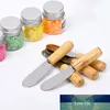 1pcs manico in legno strumenti da dessert formaggio dessert coltello da burro in acciaio inossidabile coltelli da crema multiuso argento