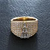 Wedding Rings Shining full cubic zircon torn bred kvinnlig guld silver färg charm brud finger ring luxry uttalande smycken