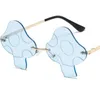 Mode randloze zonnebril persoonlijkheid paddestoel zonnebril grappige veiligheidsbril masquerade brillen ornamenta eyewear a ++