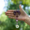 Amethyst Heart Tree of Life Wall Hanging Healing Spiritual Window Hanging Decor Chakra Prism Naturlig kristallhänge Hemprydnad