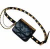 Designer Lady Leather Detachable Waist Bag Diamond-Type Lattice Chain Luxury High Quality Adjustable Belt Chest Bag