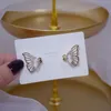 stud 14k Gold Gold Planted Modern Jewelry Hollow Crystal Butterfly Accesticite Earrings for Woman Holiday Party Elegant Opring3498520