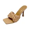 Обувь платье 2021 летние женщины Мулы дизайн тапочки сандалии квадратные подошвы слайды высокий каблук 9см женщина размер 41 42